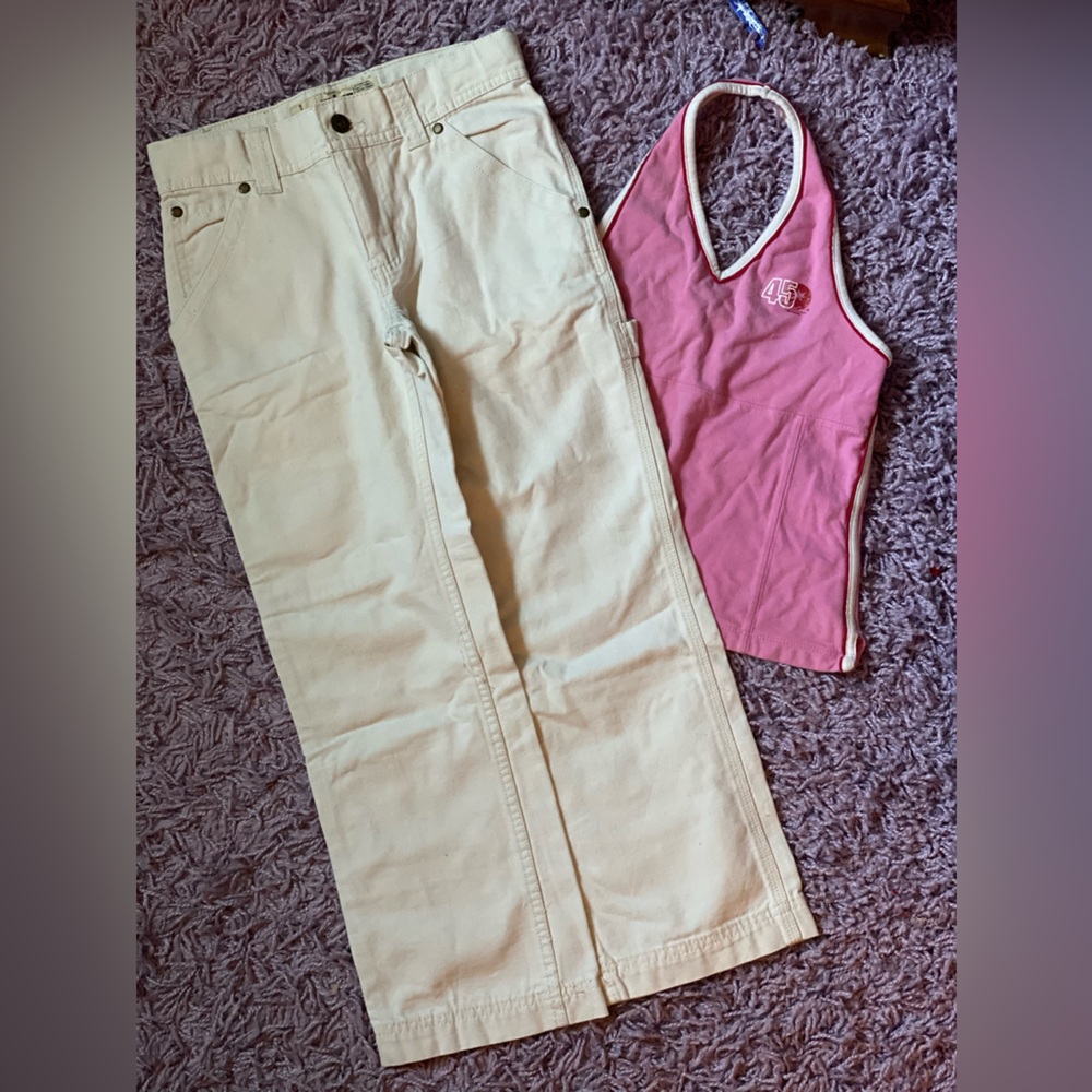 Girls Urban Pipeline off white carpenter pants size 10 regular
